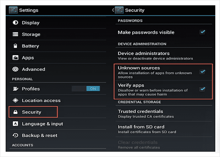 device set-up steps