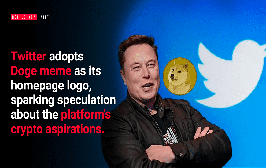 Twitter adopts the Doge meme as its homepage logo, sparking speculation about the platform's crypto aspirations