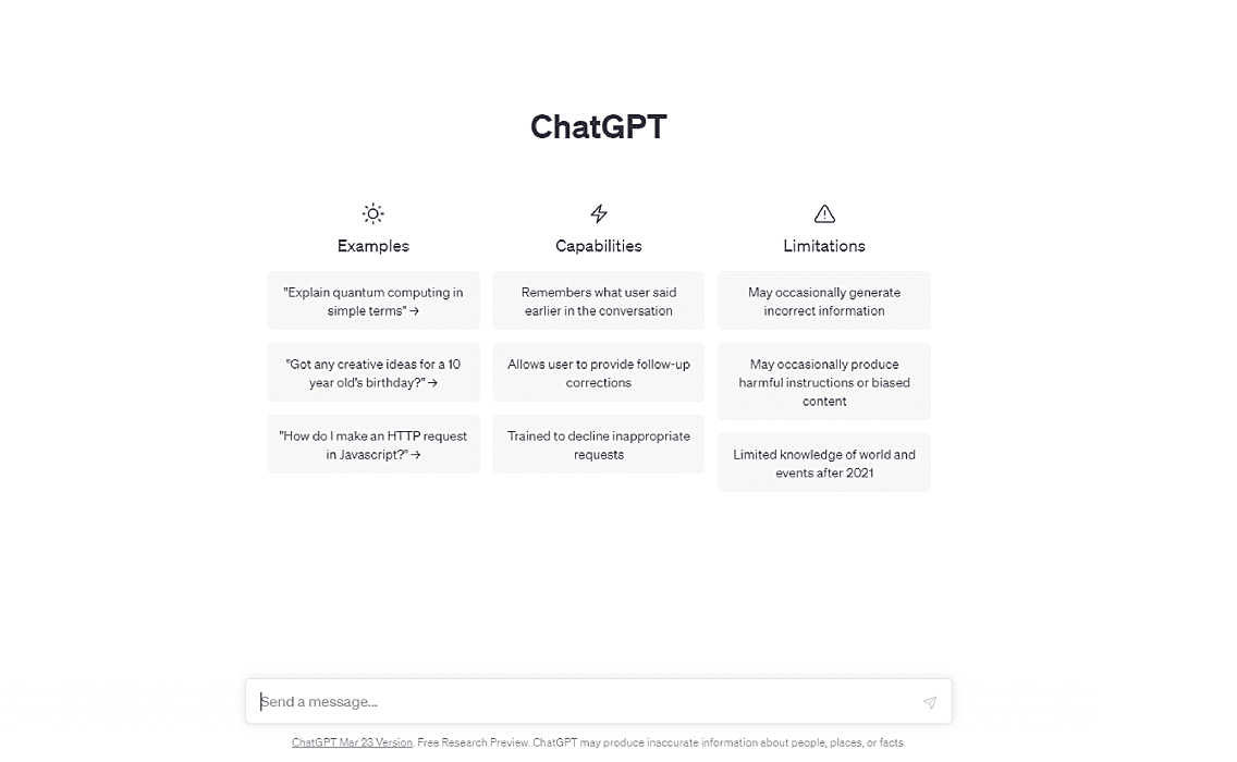 openAI text chat