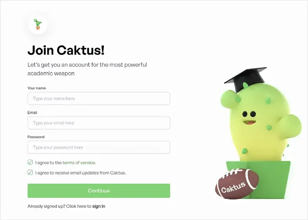 caktus ai interface