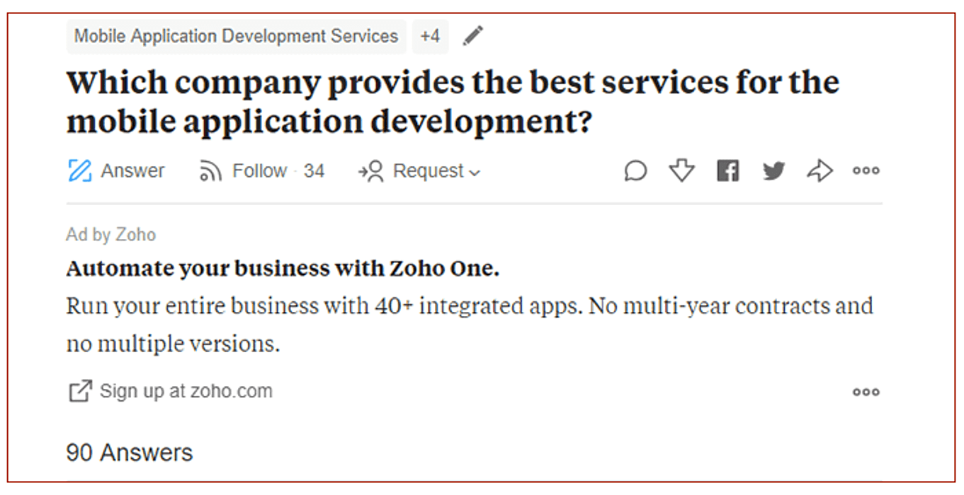 company profile on quora