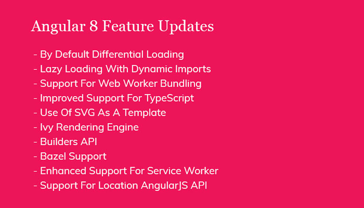  Angular 8 Feature Updates