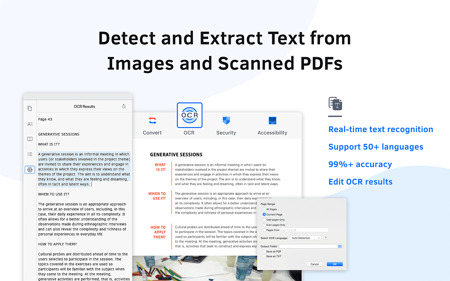 Detect and extract text from image
