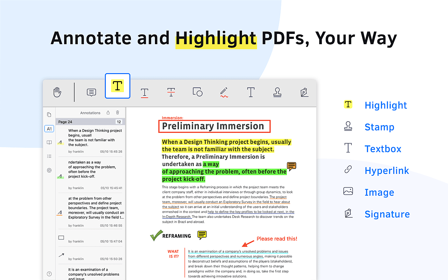 annotate and highlight PDF