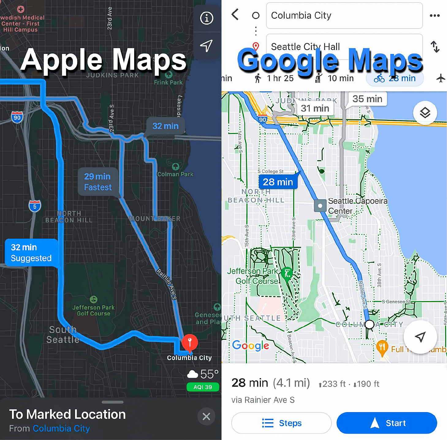 Apple Maps vs Google Maps -Â Look and Feel