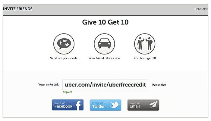 Uber referral program