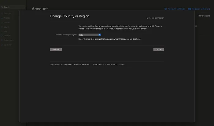 Change App Store country