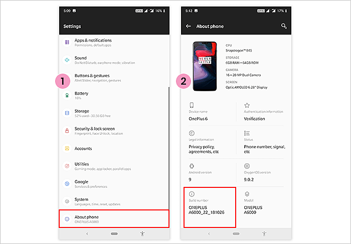 About Phone Option 