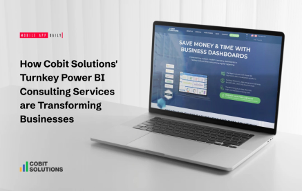 Laptop screen showing Cobit Solutions Page