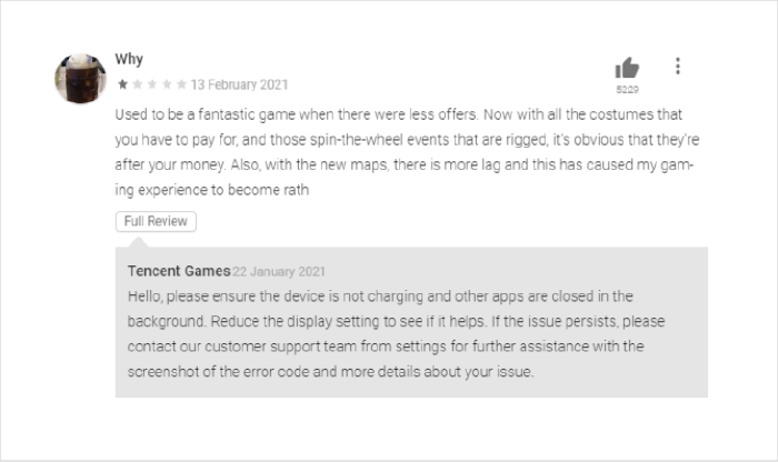app ratings and reviews