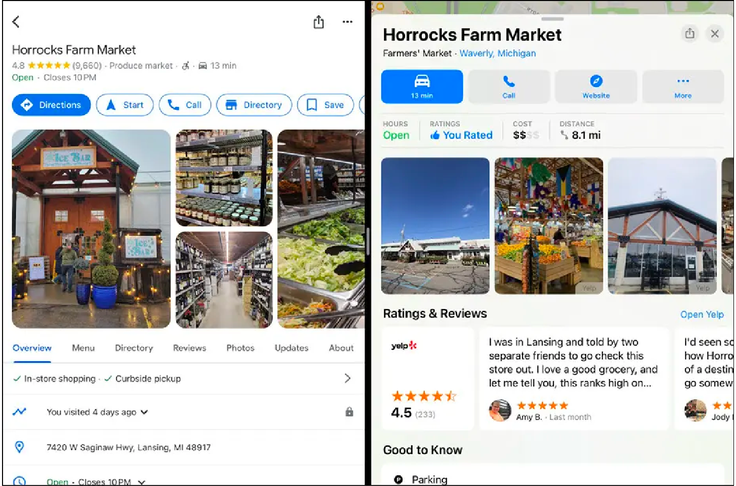 Google Maps vs Apple Maps- Business Information