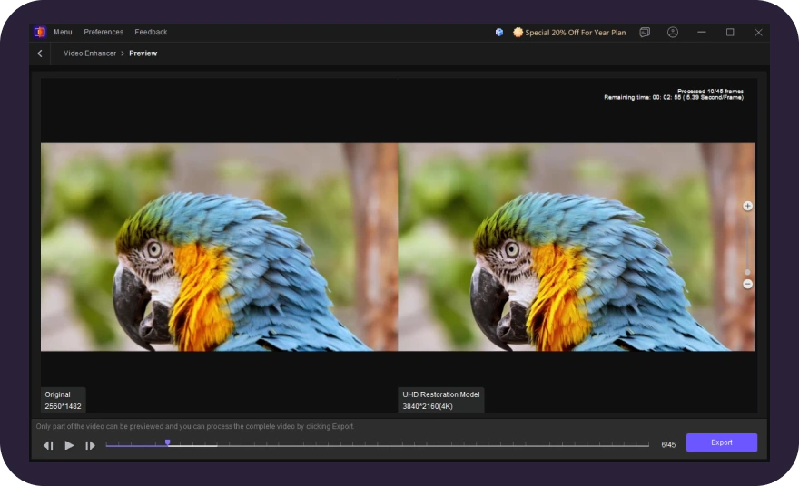 AI Video Upscaling up to 8K