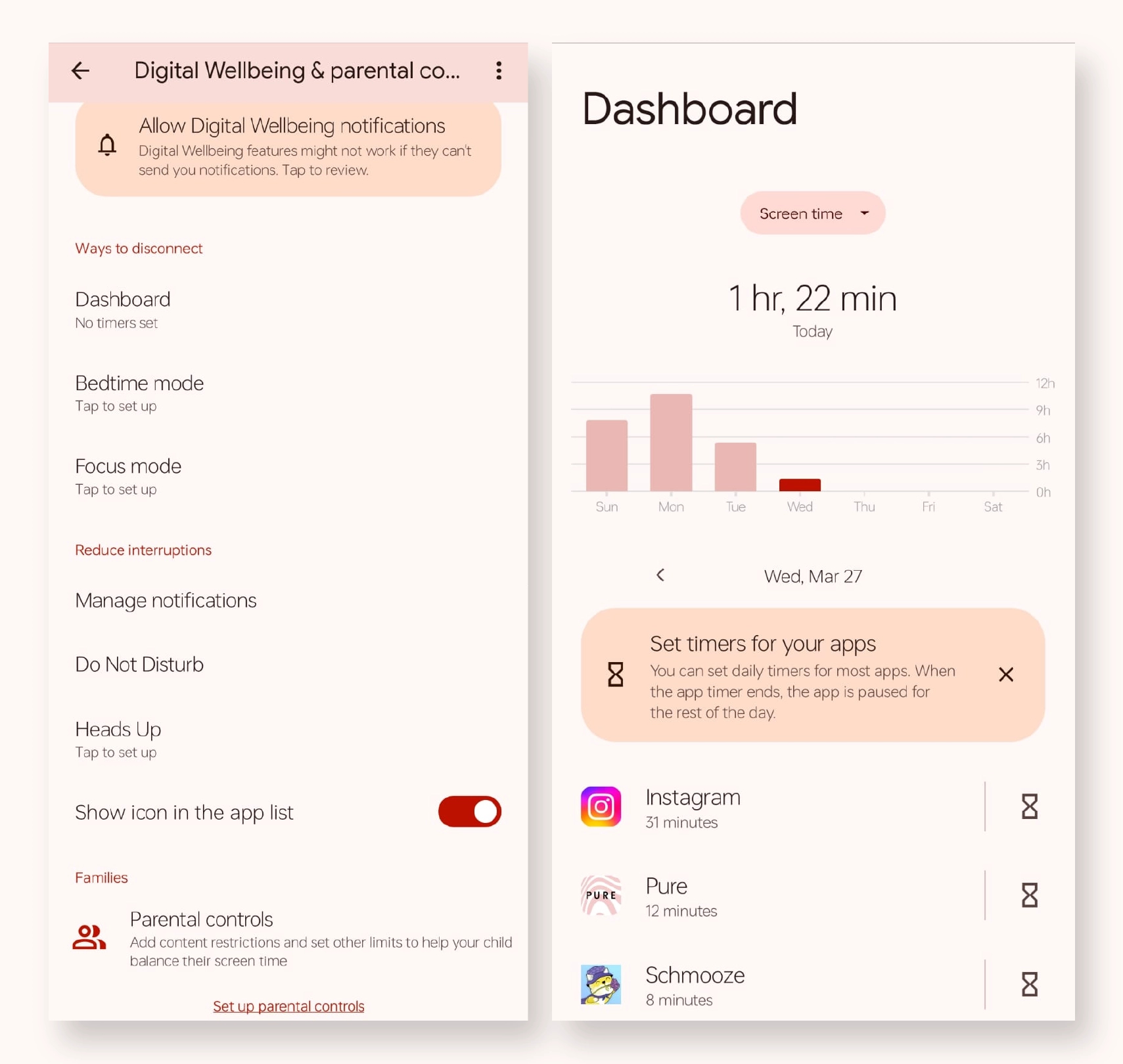 screen time settings
