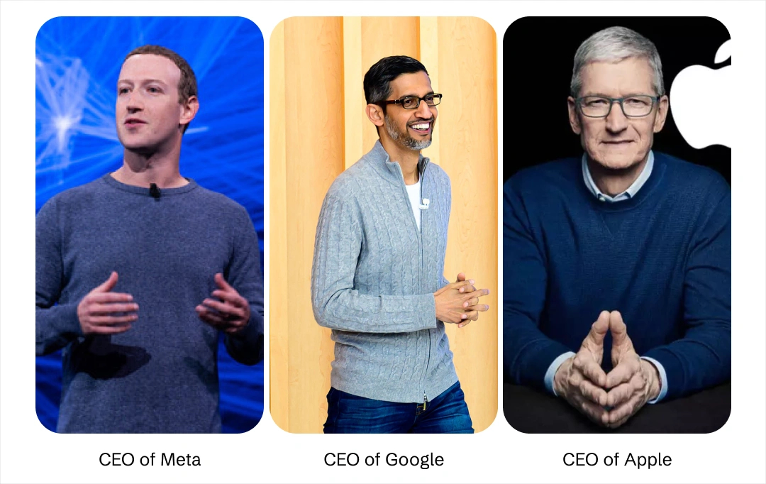 CEO's of Meta, Google, Apple