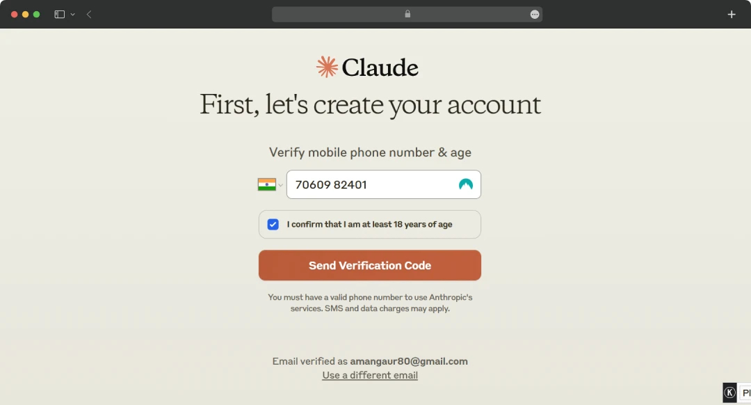 Claude AI Mobile Verification