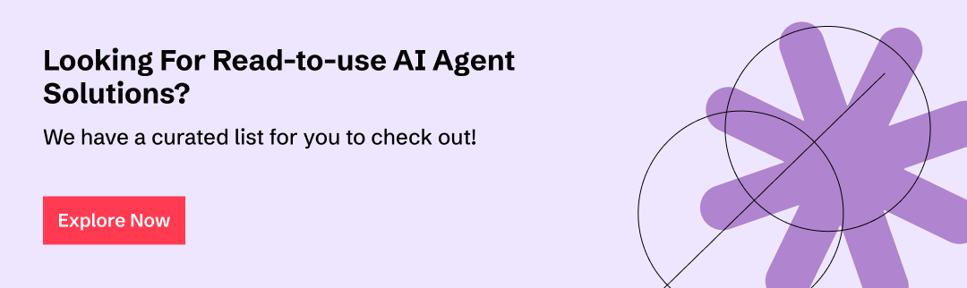 CTA asking readers to explore ready-to-use AI agent solutions
