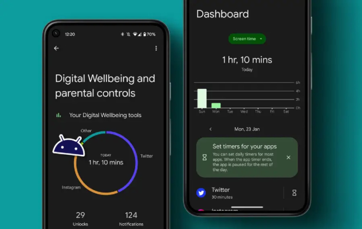 how to check screen time on android