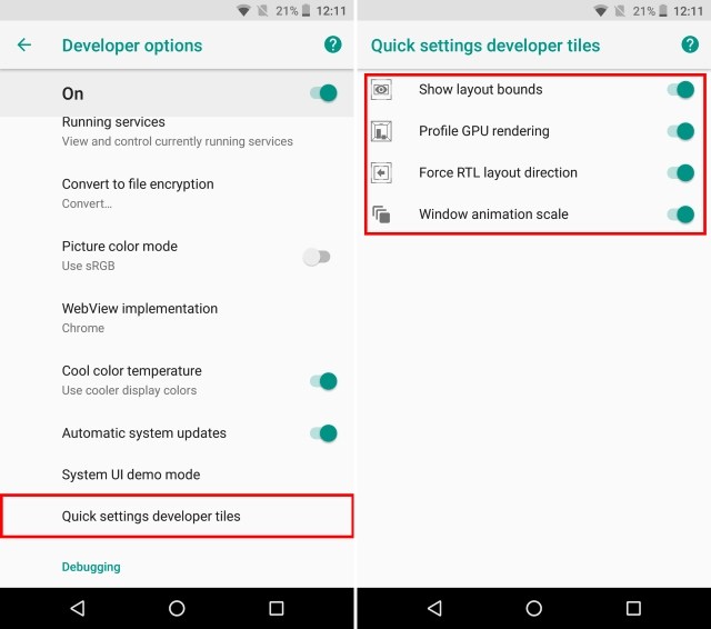 Enable Developer Option