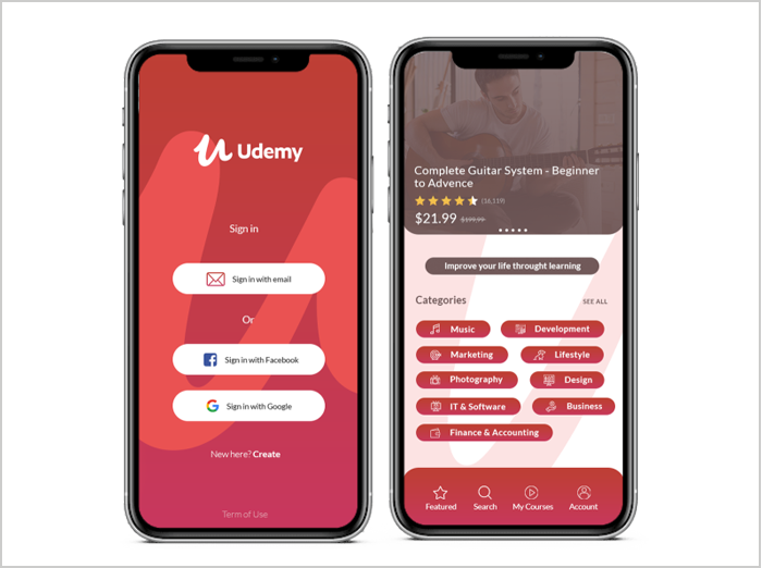 Udemy app