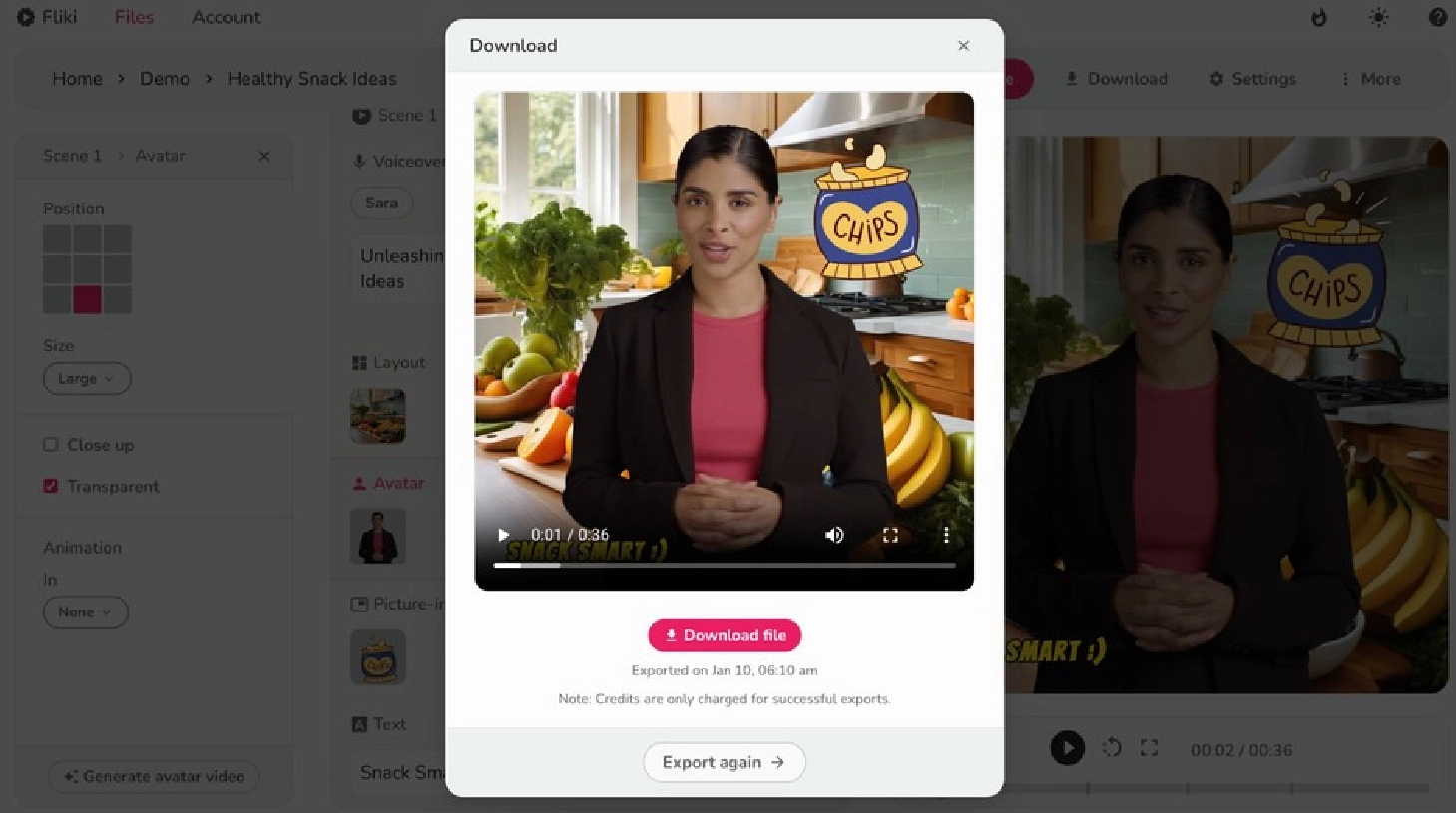 Download and Share Your Video Fliki