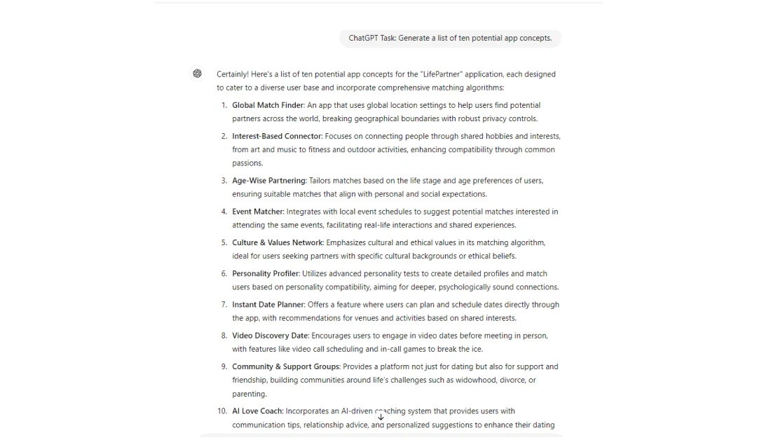 using chatgpt to build an app