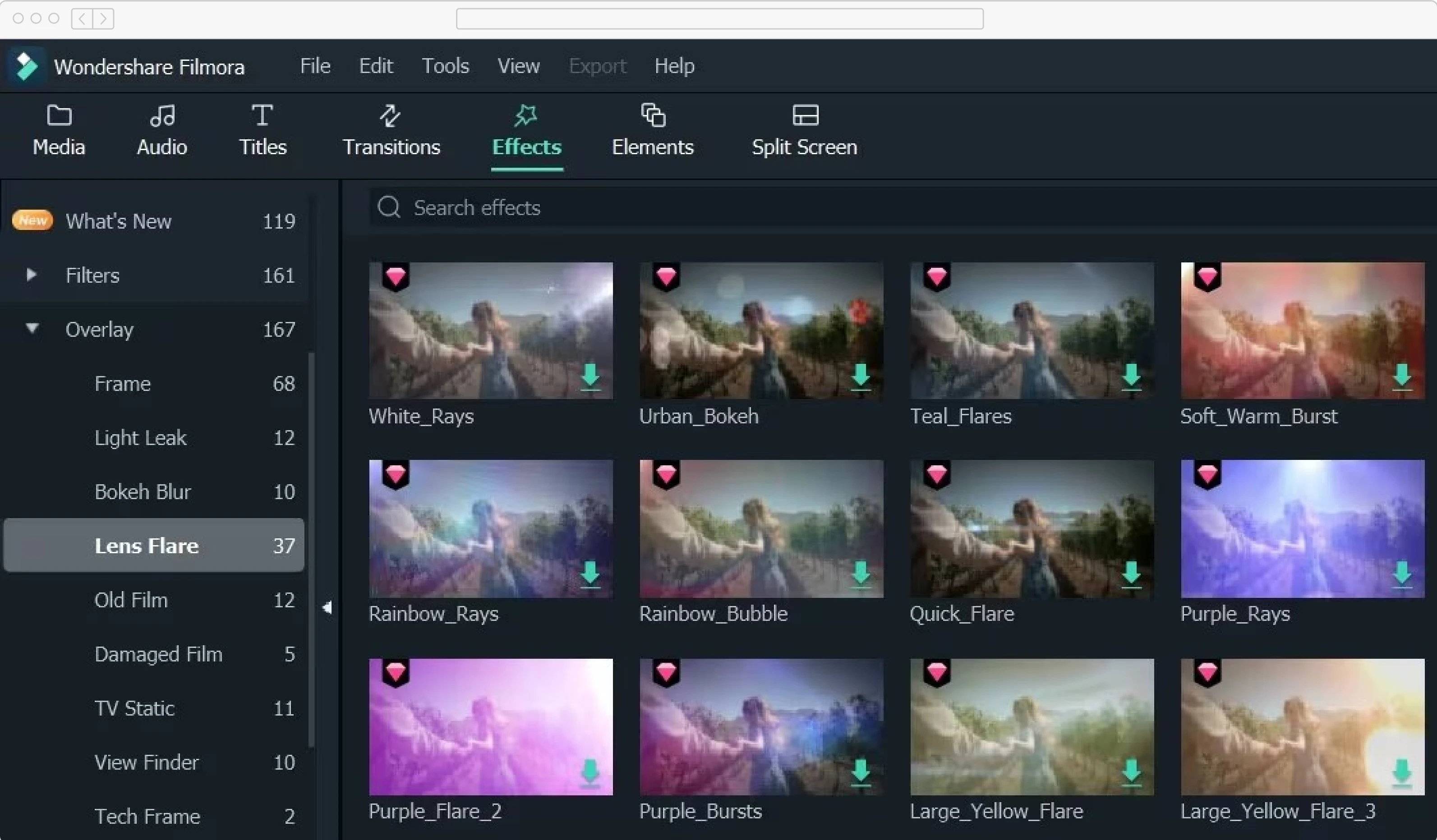 Add light effects to your video