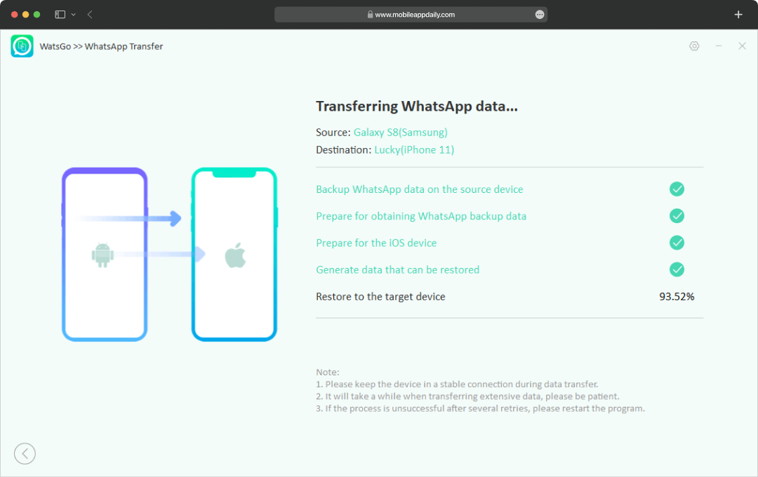 transferring whatsapp data