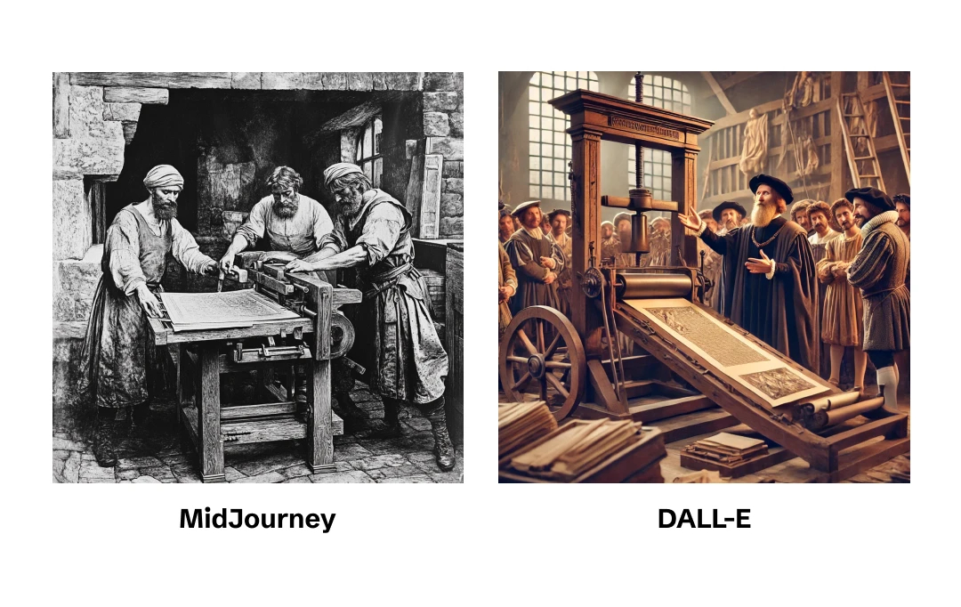 DALL-E vs Midjourney Renaissance Comparison
