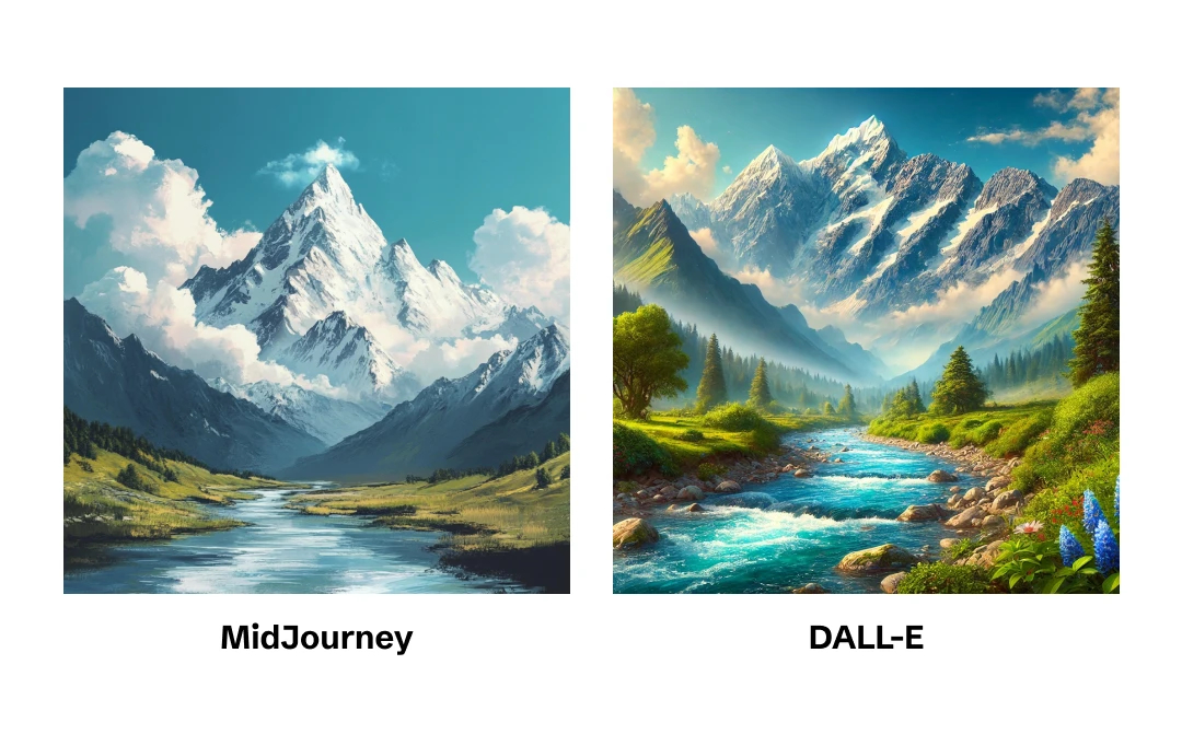 DALL-E vs Midjourney Landscape Comparison