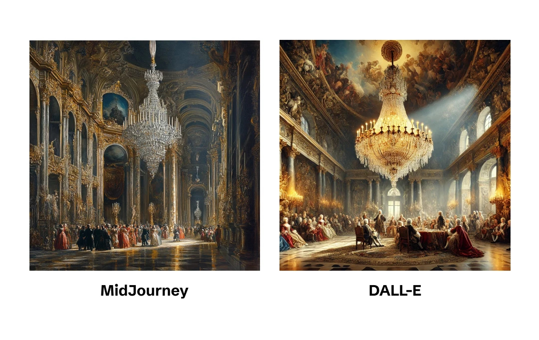 DALL-E vs Midjourney Baroque Comparison