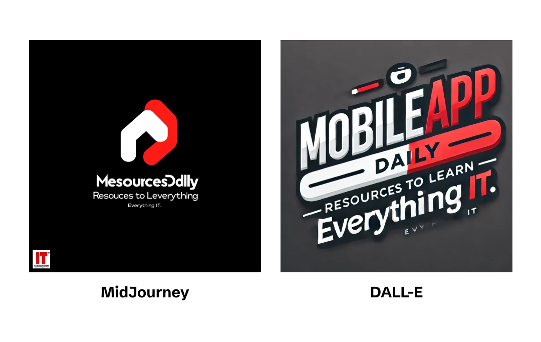 DALL-E vs Midjourney Logo & Text Comparison