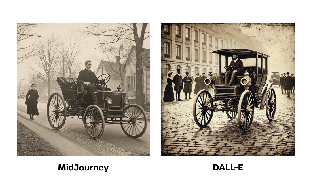 DALL-E vs Midjourney Vintage Comparison