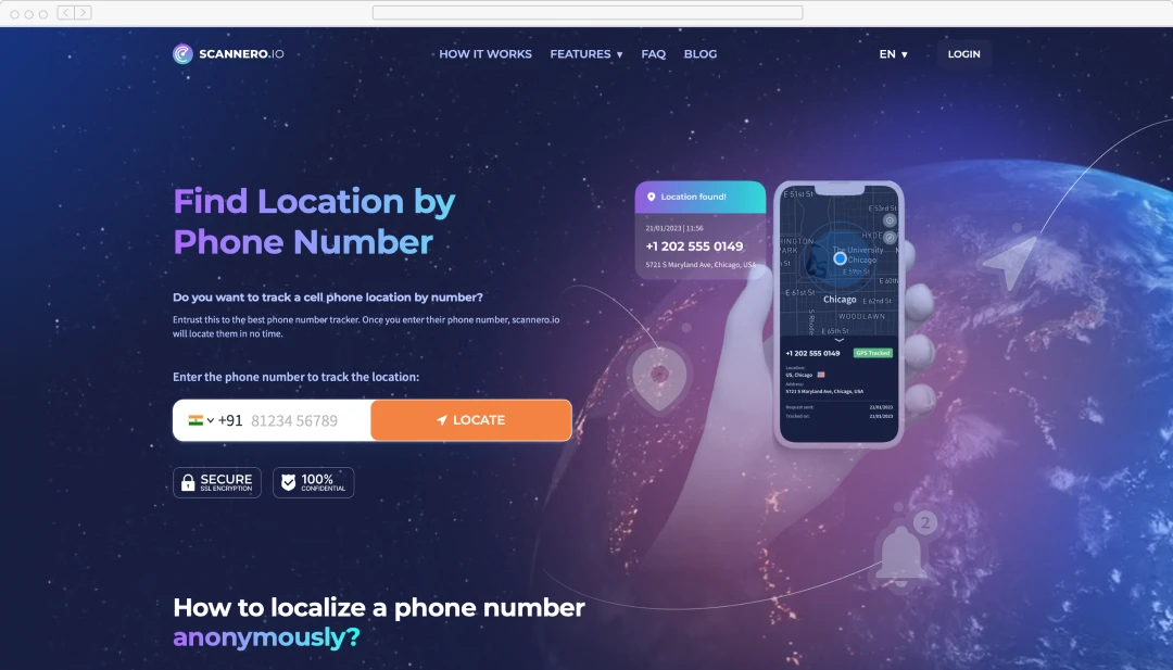 Find location by phone number