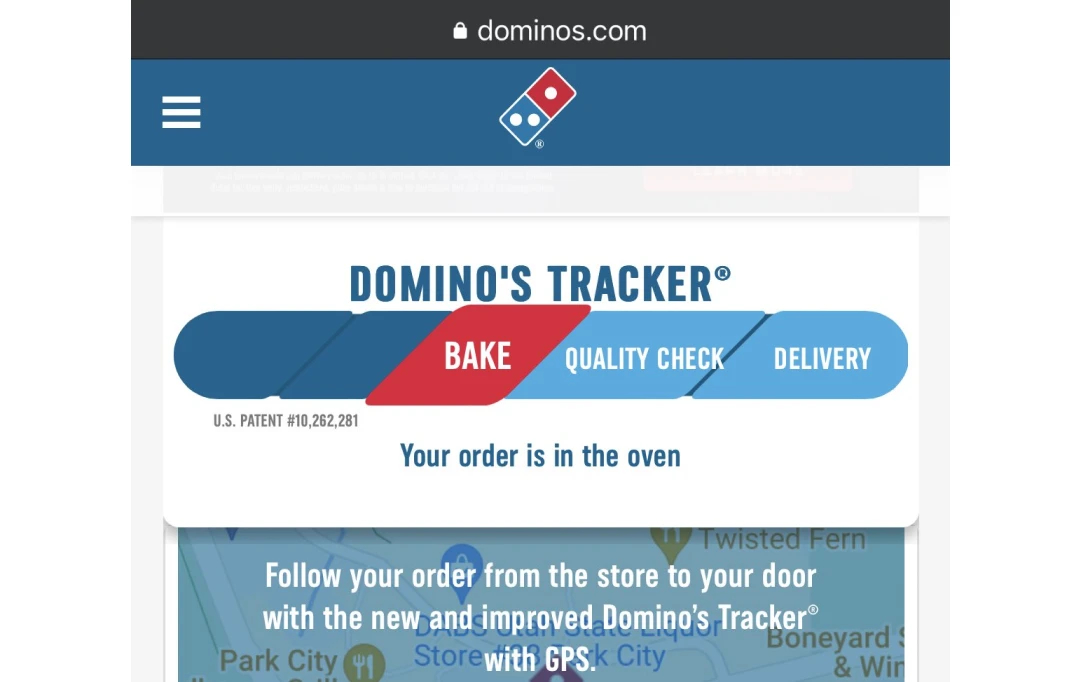 AI-backed Pizza Tracker by Dominos