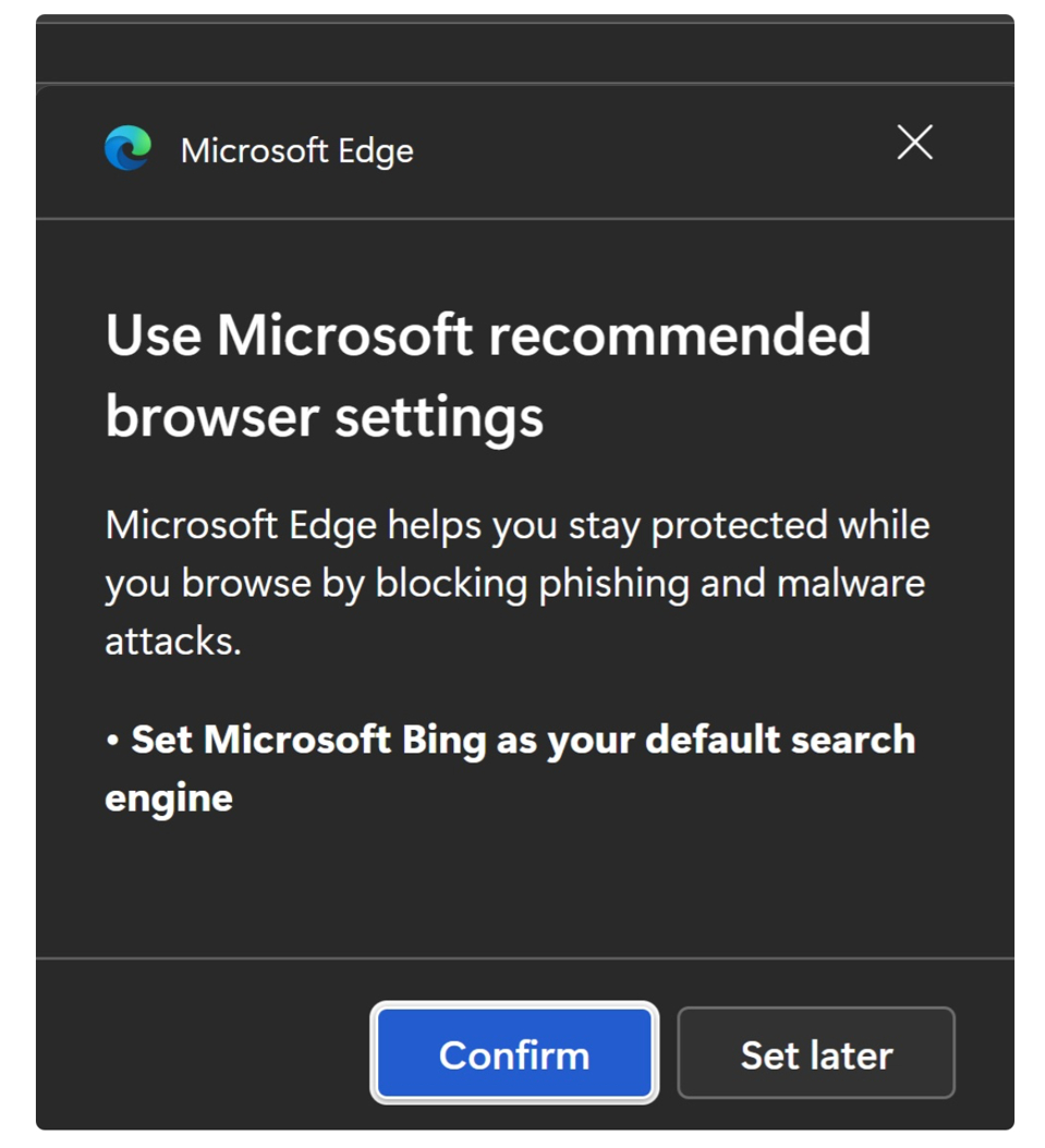 Microsoft edge recommendation  