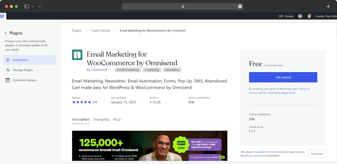 Email Marketing for WooCommerce by Omnisend plugin