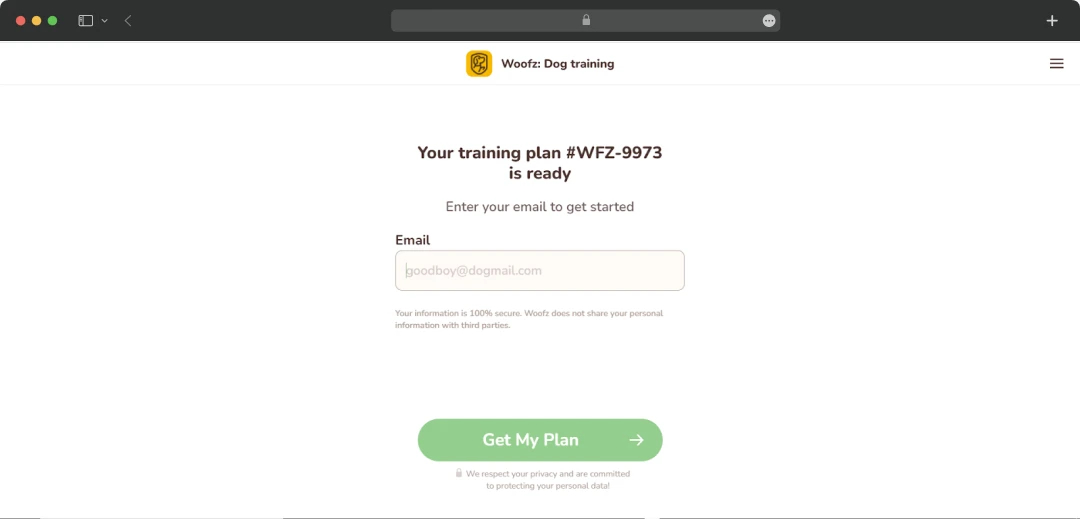 Dog Training Plan by Woofz