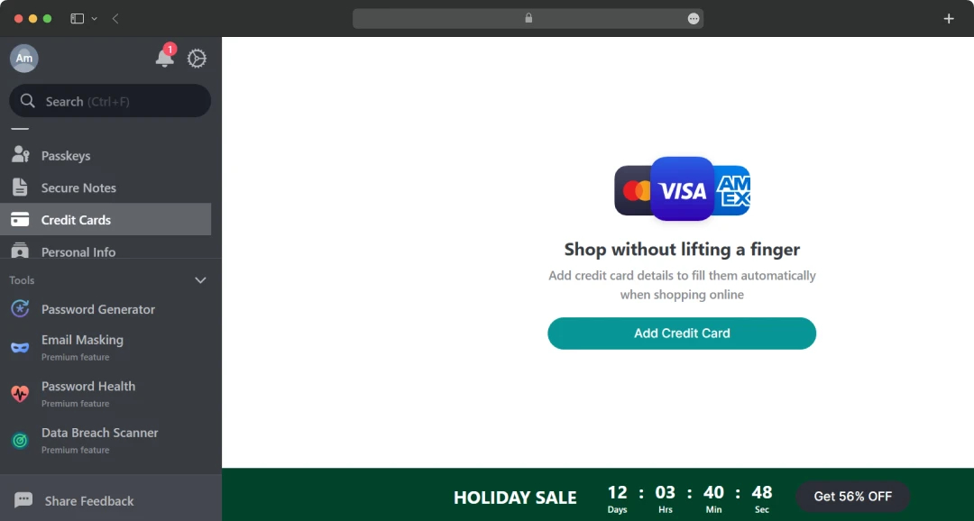 NordPass Add Credit Cards