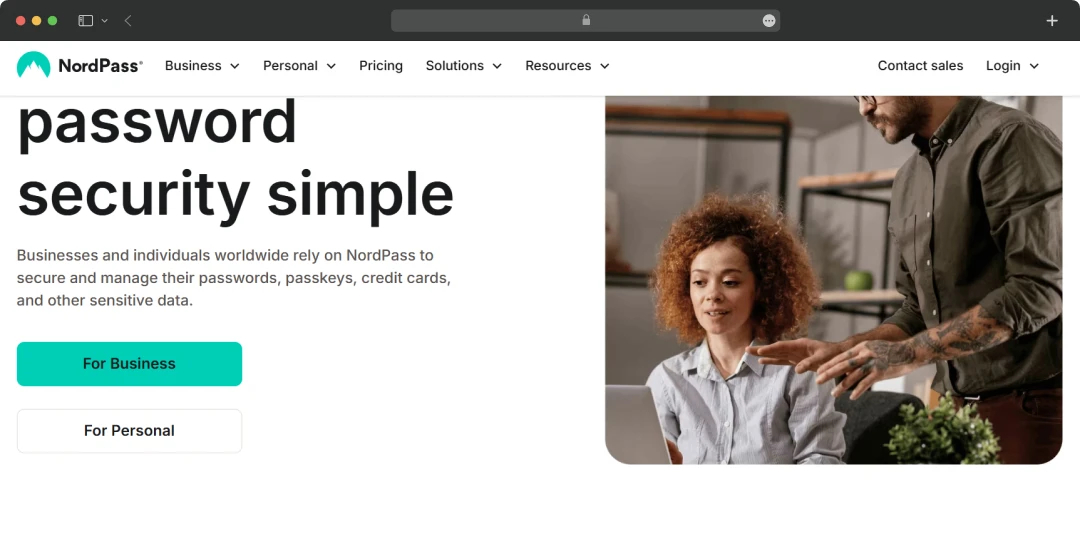 NordPass Business and Personal Options