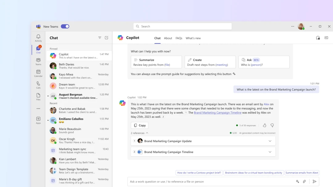 Collaboration capabilities of Copilot