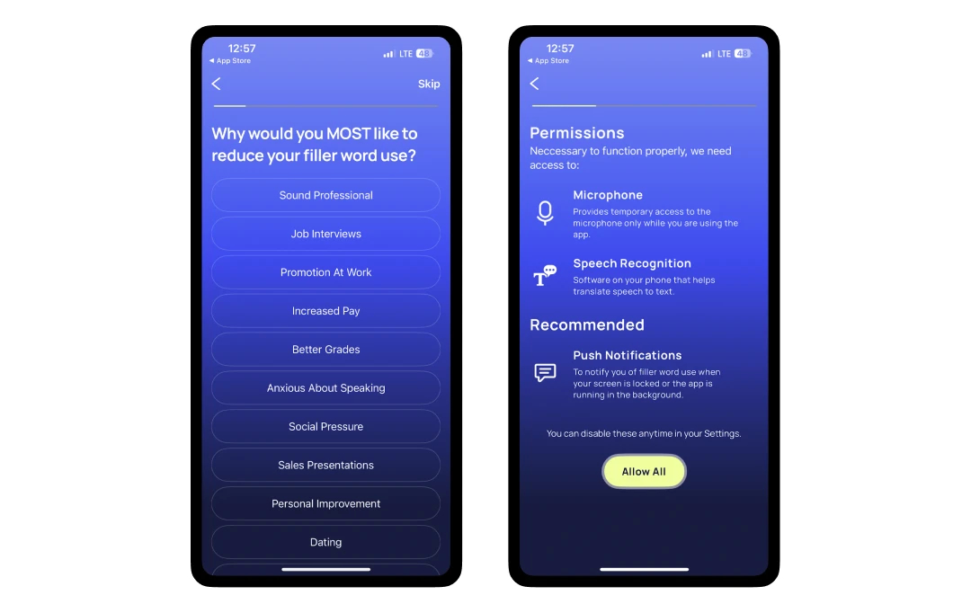 Credible app permissions