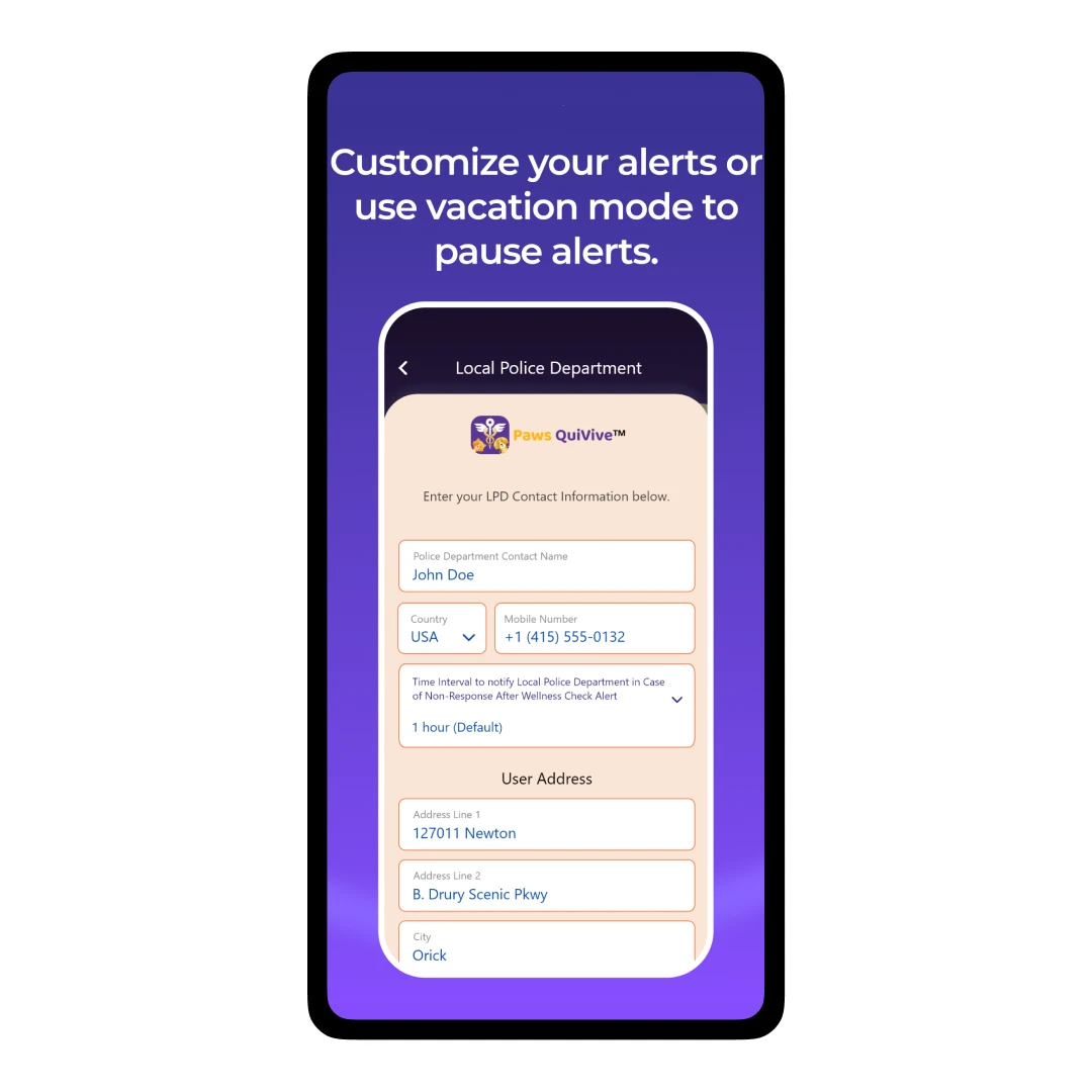 Paws Quivie Vacation Mode