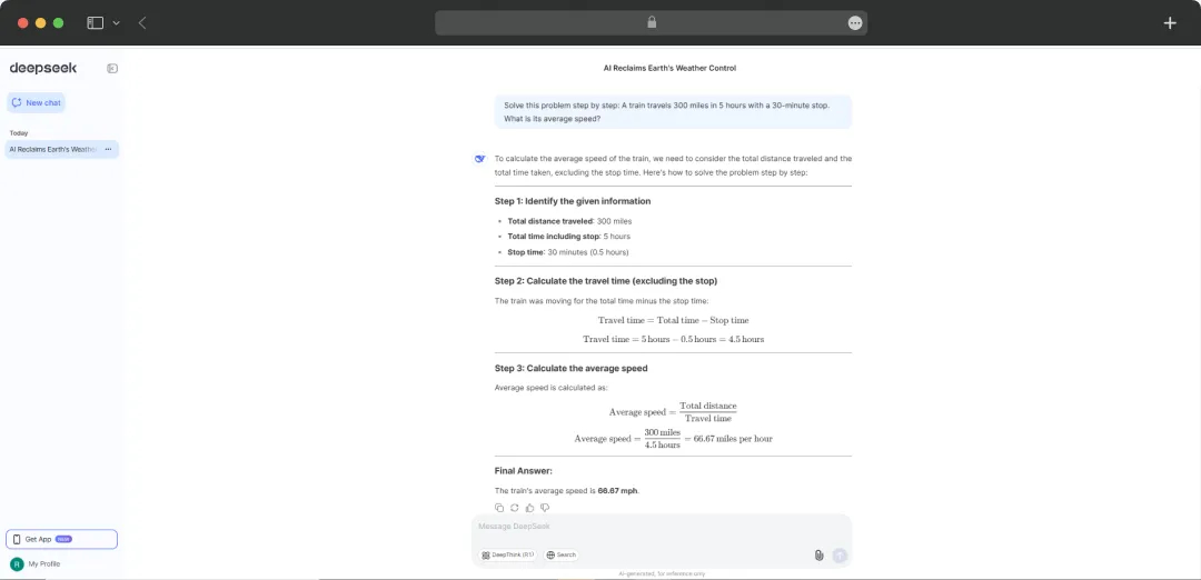 DeepSeek for Calculations