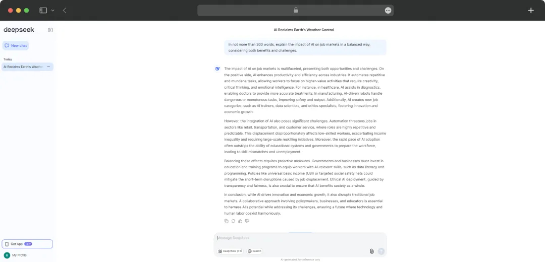 DeepSeek's reasoning