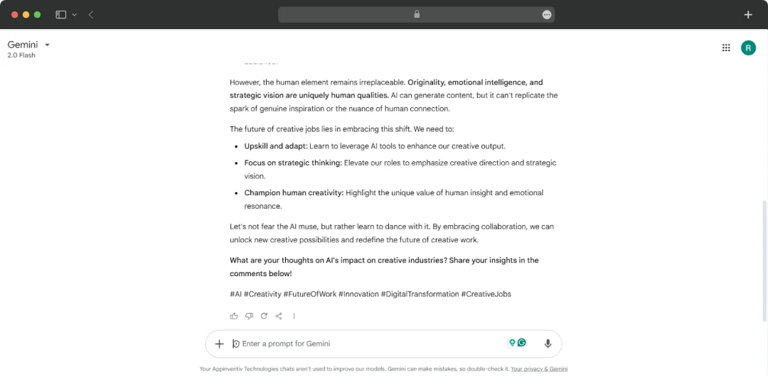 Gemini writing assistance