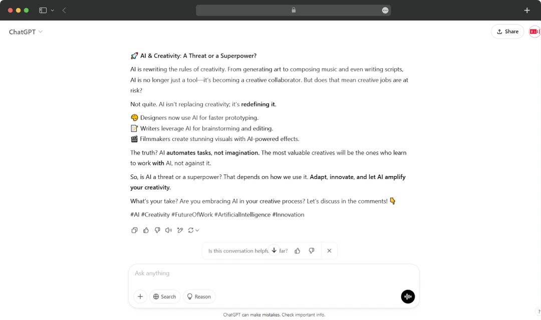 ChatGPT writing assistance
