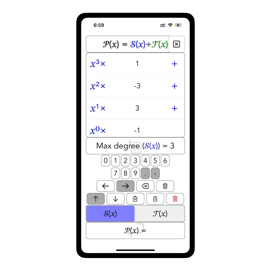 Entering coefficients in polynomial solver