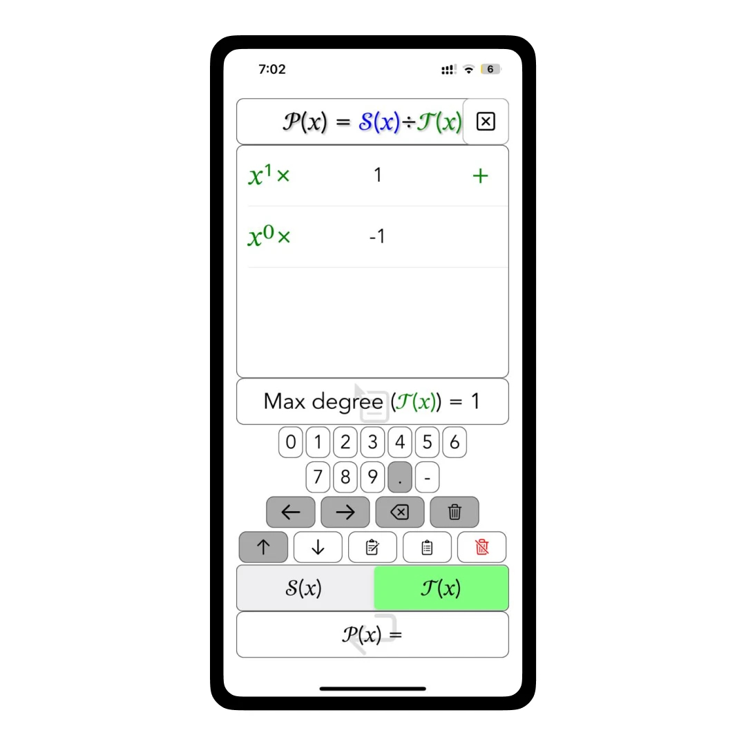 Entering coefficients in polynomial solver