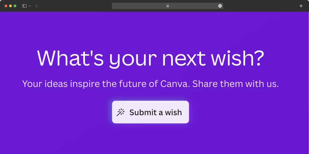 Canva 'Submit a Wish