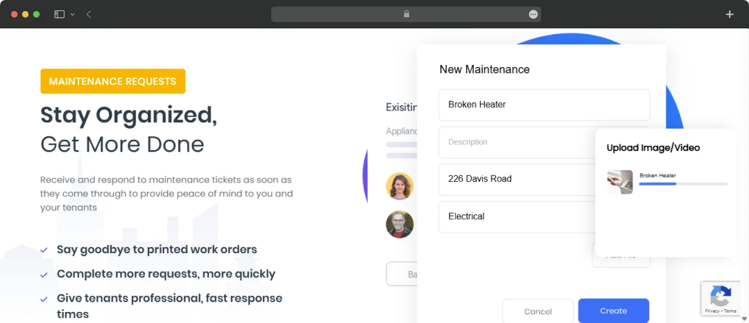 Request maintenance and stay organised